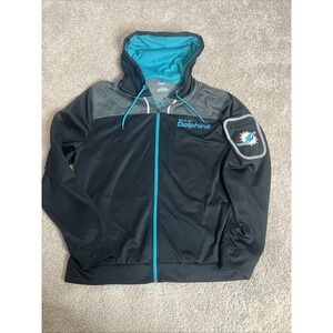 Majestic Miami Dolphins Zip Up Hoodie Jacket - Size Men's Large